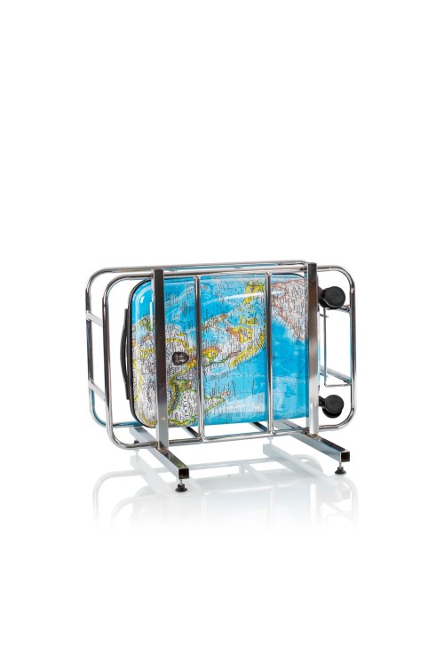 Handgepäck Koffer Heys Journey 3G Blue Map 4 Rad 55cm erweiterbar