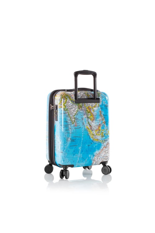 Hand luggage suitcase Heys Journey 3G Blue Map 4 wheel 55cm expandable