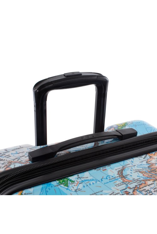 Hand luggage suitcase Heys Journey 3G Blue Map 4 wheel 55cm expandable