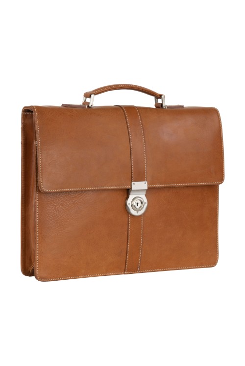 Briefcase Leonhard Heyden Bergamo 1 compartment light brown