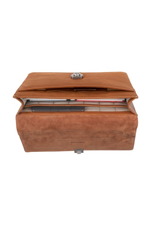 Briefcase Leonhard Heyden Bergamo 1 compartment light brown