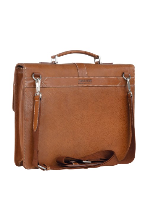 Briefcase Leonhard Heyden Bergamo 2 compartment light brown