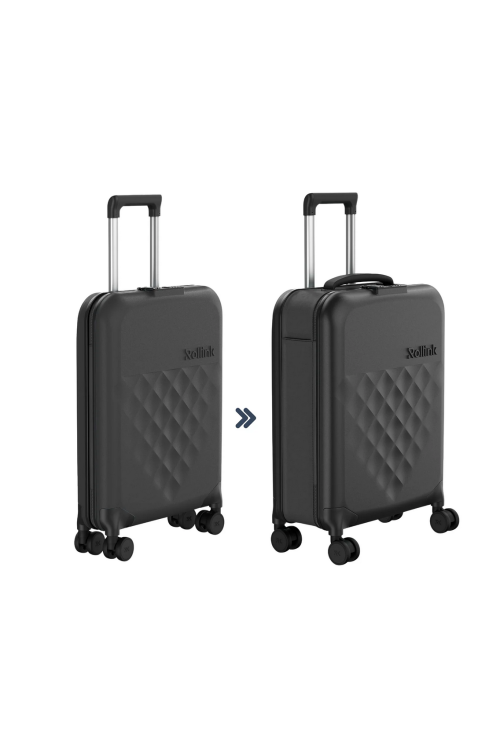 Suitcase hand luggage foldable Rollink Vega360 4 wheel 55cm black