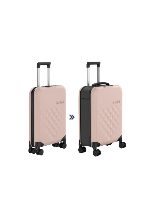 Suitcase hand luggage foldable Rollink Vega360 4 wheel 55cm rose
