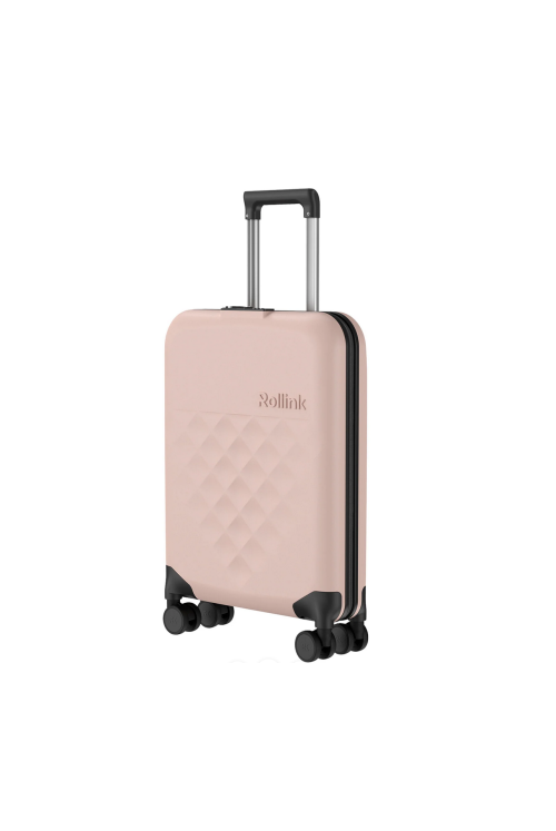 Suitcase hand luggage foldable Rollink Vega360 4 wheel 55cm rose