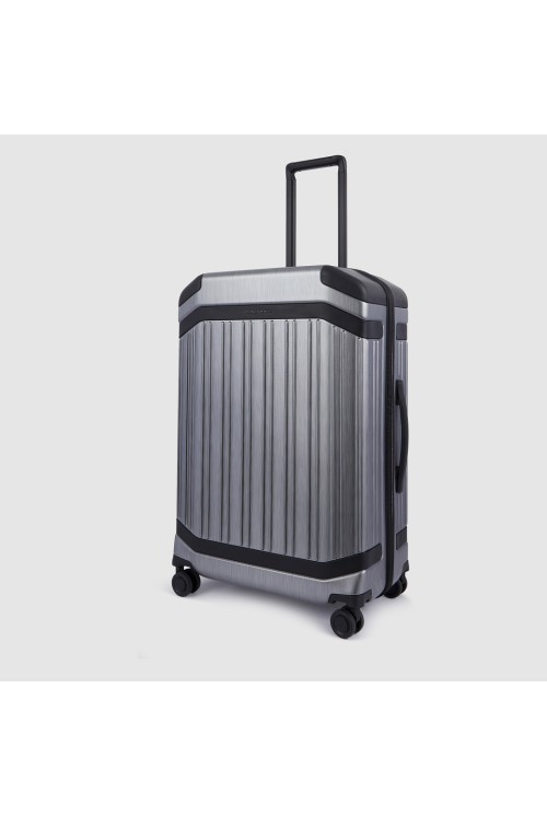 Koffer Medium PQ-Light Piquadro 69cm 4 Rad schwarz/grau meliert