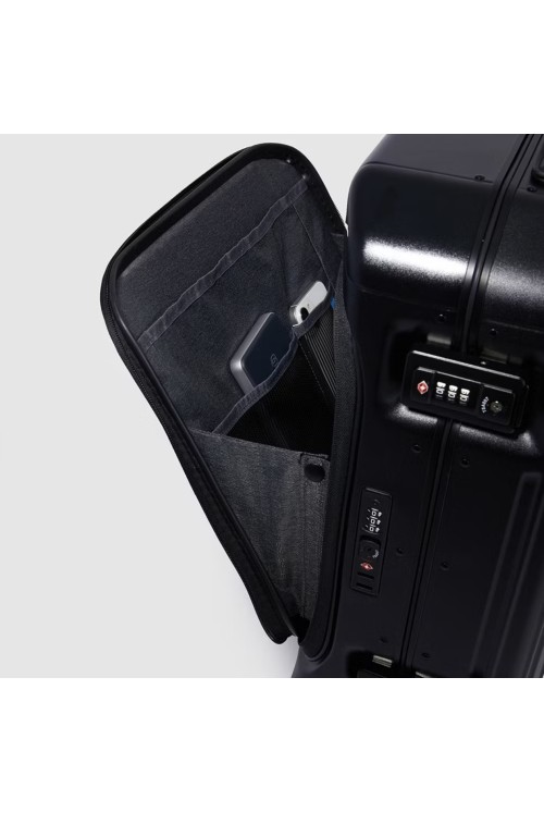 Handgepäck mit Aussenfach Piquadro PQ-Light 55cm S matt schwarz