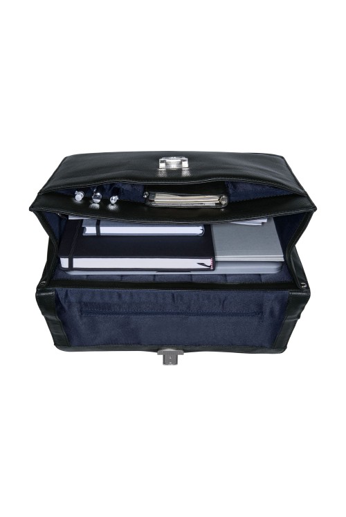 Briefcase with flap Leonhard Heyden Berlin 1 compartment RV black