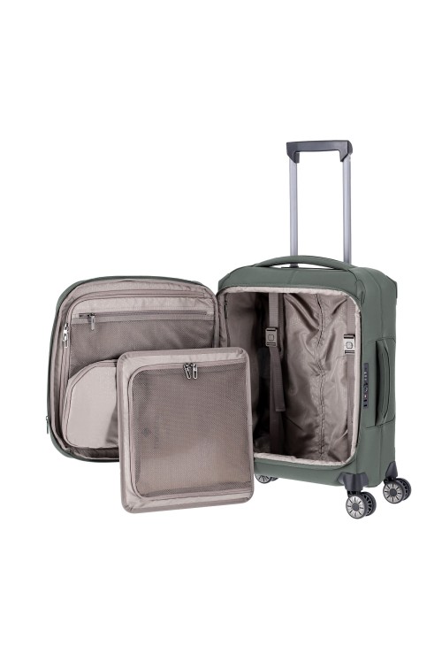 Suitcase Travelite Priima Hand luggage 55cm 4 wheel expandable oliv