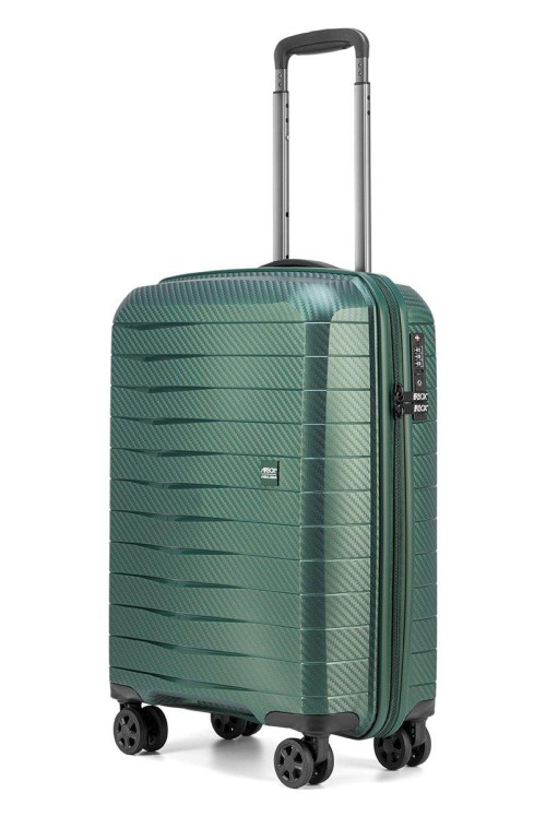 Hand luggage suitcase AIRBOX AZ18 55cm 4 wheels Forest Green