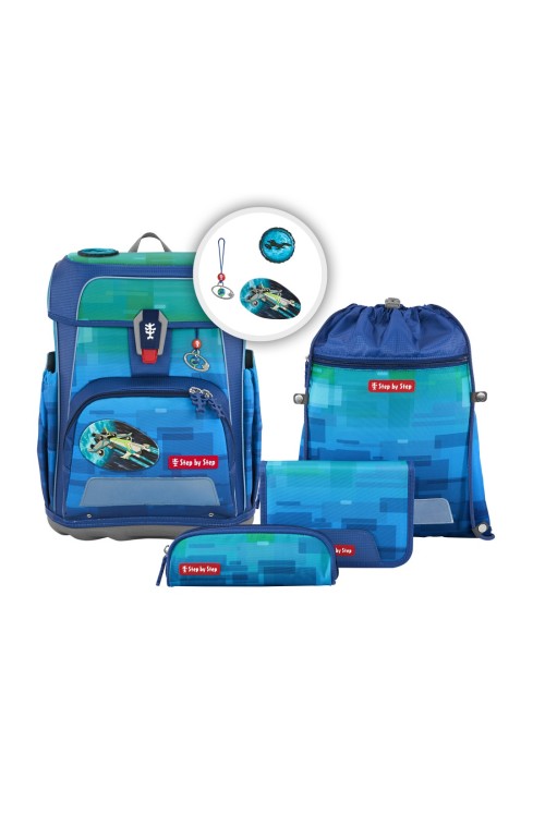 School backpack set Step by Step Cloud Ocean Space Craft Spike