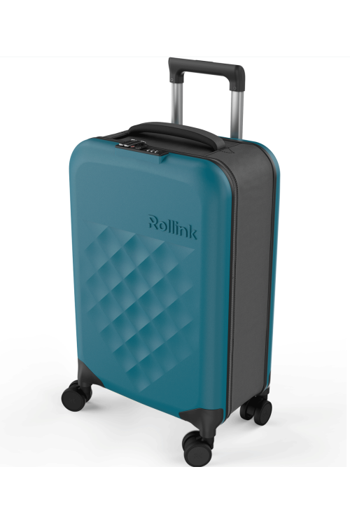 Suitcase hand luggage foldable Rollink Vega360 4 wheel 55cm Deep Lagoon