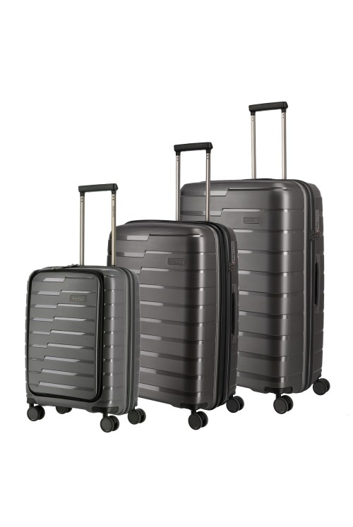 Ultralight suitcase set Travelite Air Base 3 pieces hand luggage outer compartment