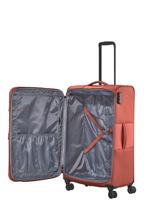 Soft luggage suitcase set Travelite Croatia 3 pieces Coral