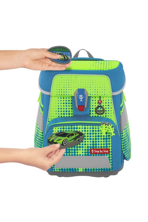 School backpack set Step by Step Space NEON Race Car Chuck