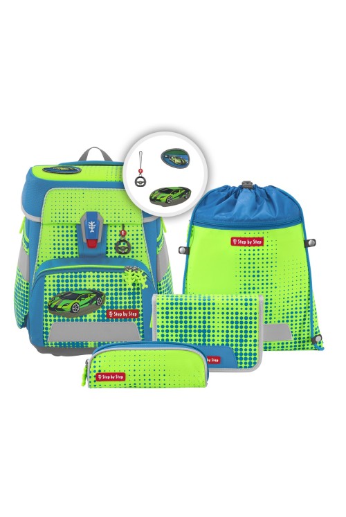 School backpack set Step by Step Space NEON Race Car Chuck